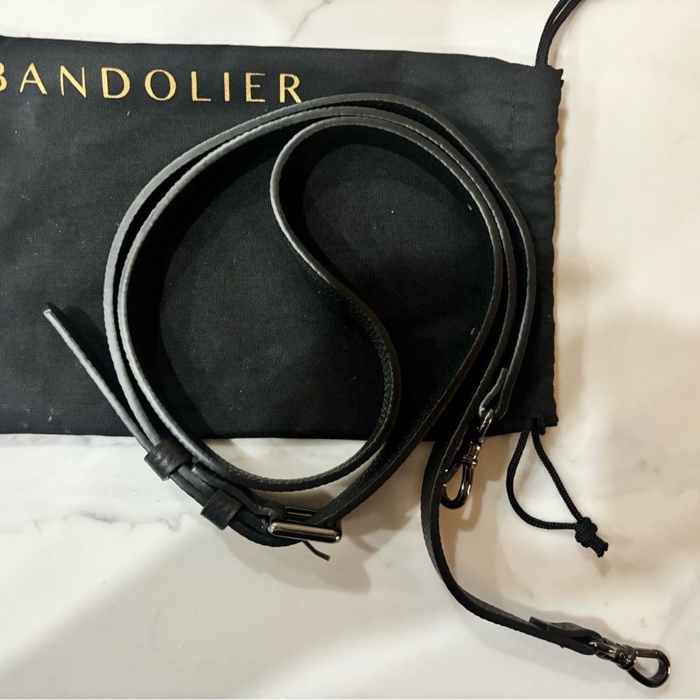 Bandolier Vegan Black Leather Sleek Adjustable Strap